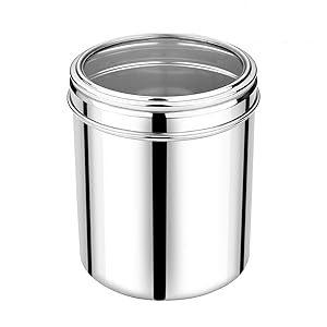 Stainless Steel Ubha Storage Containers Set of 5 (3000ml, 2200ml,1700ml, 1300ml, 1000ml) – ( SILVER )