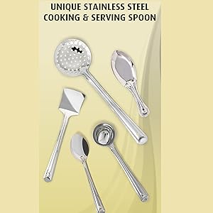 Stainless Steel Chef Choice Cooking & Serving Spoon Set (Set of 10)