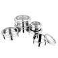 Stainless Steel Round Shape Puri Dabba/Storage Containers - Set of 6