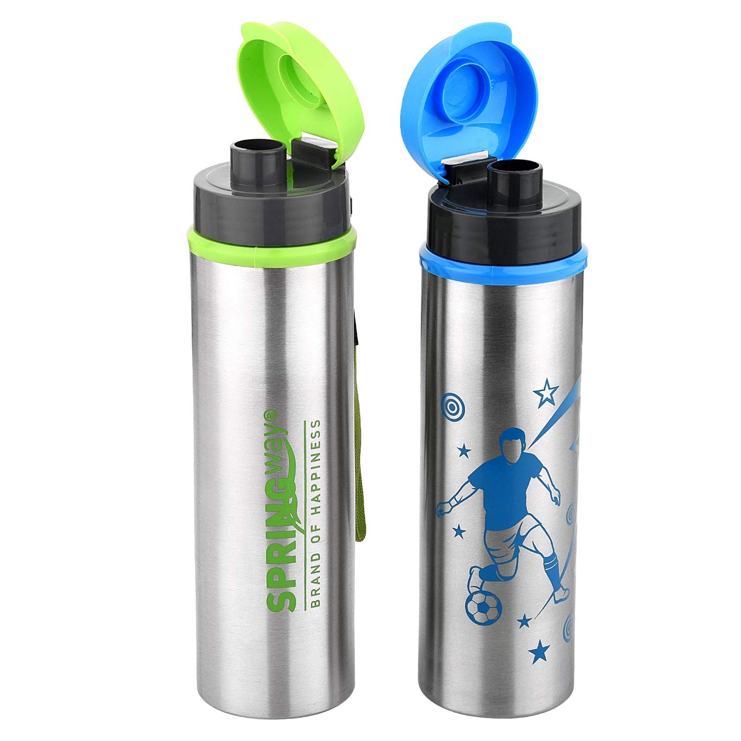 Eco Neer Flipper Stainless Steel Water Bottle 700ml | Blue & Green | Sleek, Lightweight, & Easy-to-Carry