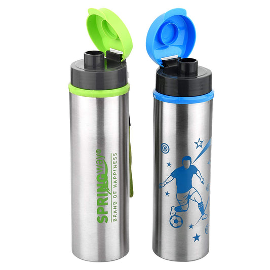 Eco Neer Flipper Stainless Steel Water Bottle 700ml | Blue & Green | Sleek, Lightweight, & Easy-to-Carry