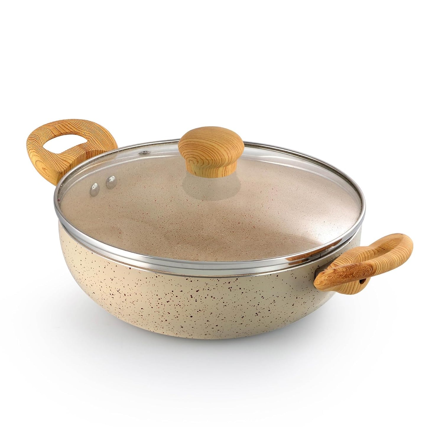 Chef Choice Edition Non-Stick Kadai with Glass Lid (24Cm)