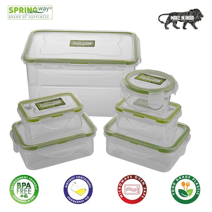 Fresh Lock BPA-Free Microwave-Safe Food Storage Containers (6-Piece Set) with Airtight, Leakproof Locking Lids