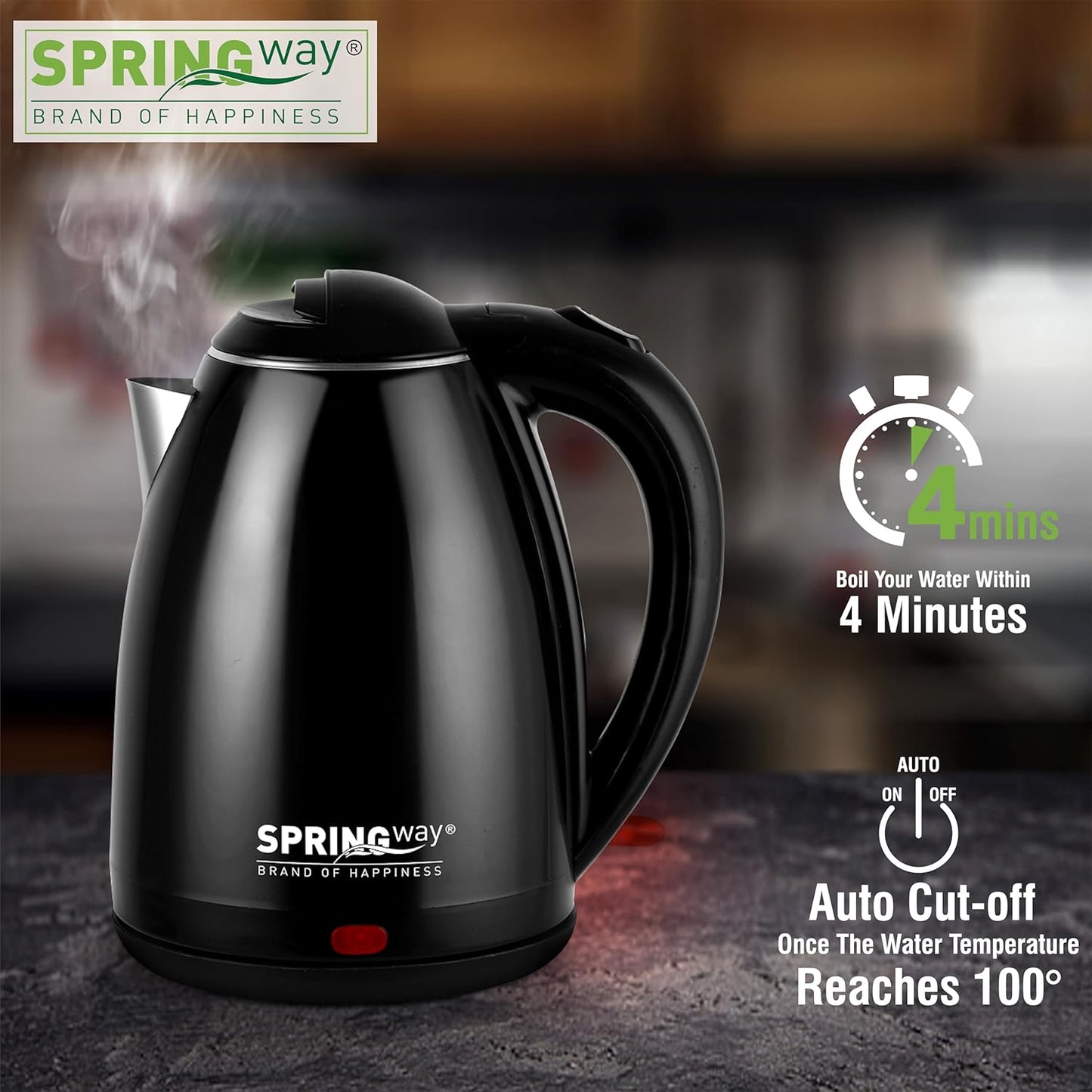 Eleganza Cool Touch Electric Kettle | 1.5L, 1350W | (Black)