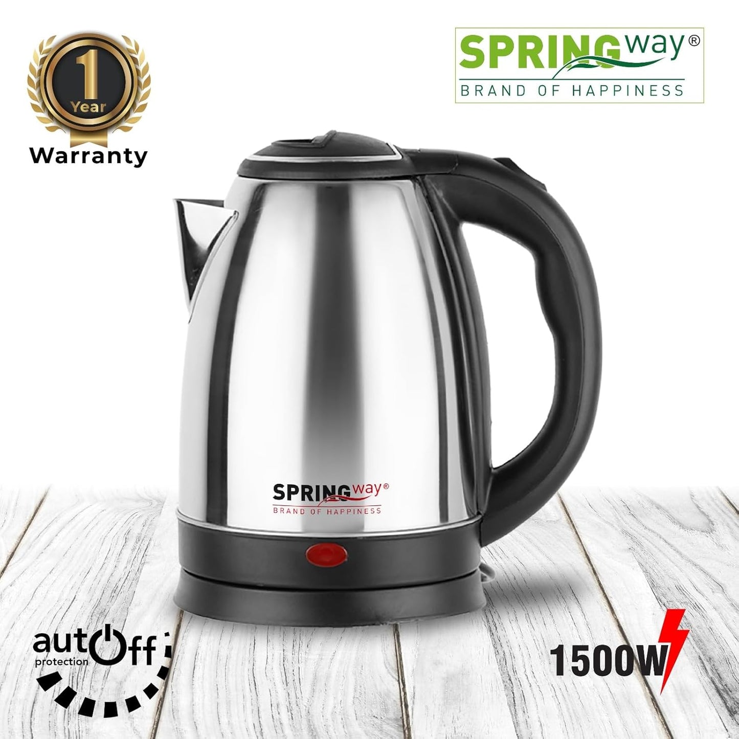 Quick Boil Pro SS 1.8ltr Stainless Steel Electric Kettle (1500W) - (Silver)