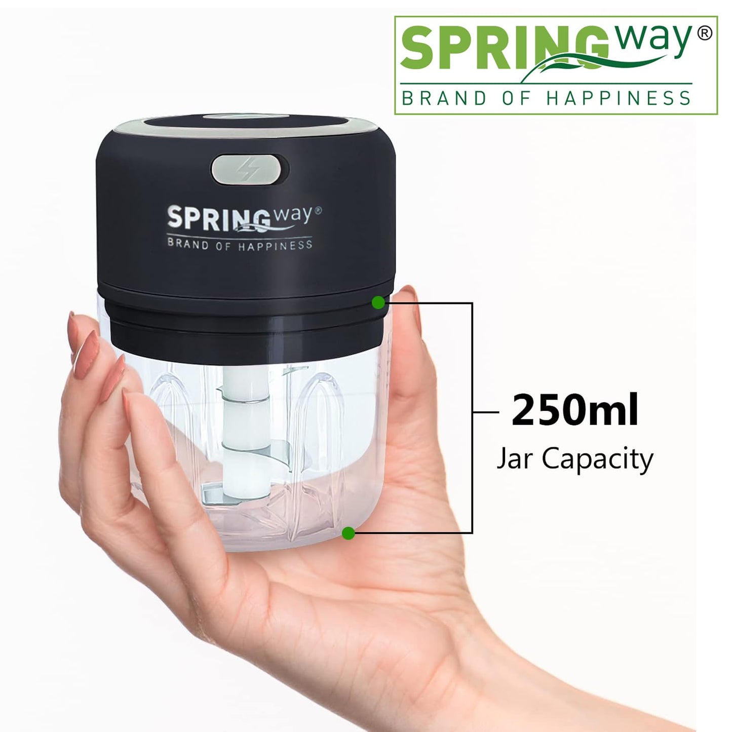 Rechargeable Wireless Electric Chopper 250ML – ( Black )
