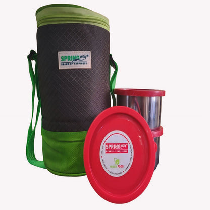 3-Piece Lunch Box Set with Leakproof Containers & Bag (BPA-Free)|(Green)