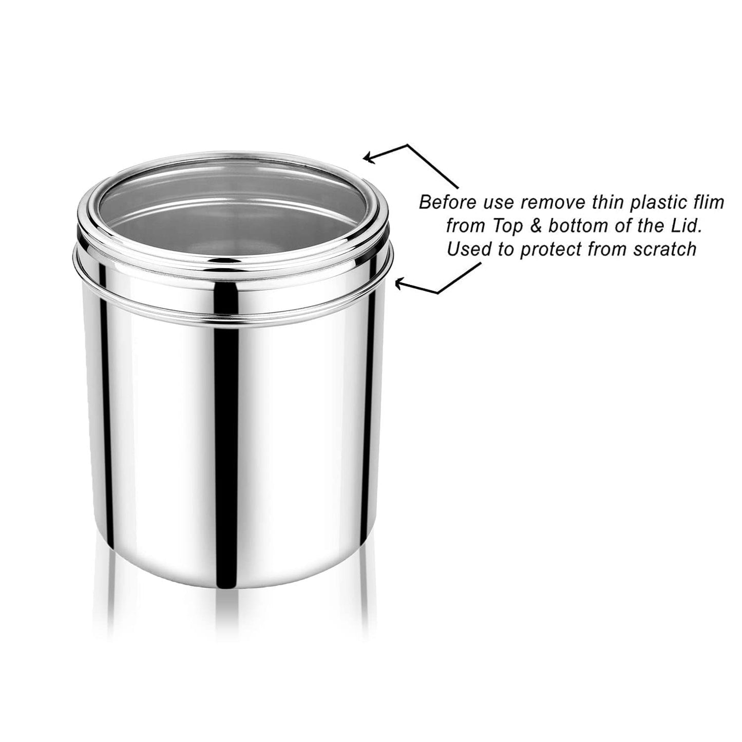 Stainless Steel Ubha Storage Containers Set of 5 (3000ml, 2200ml,1700ml, 1300ml, 1000ml) – ( SILVER )