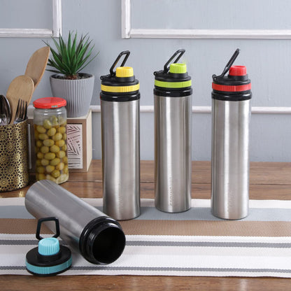 Eco Neer Thunder Stainless Steel Water Bottle 900ml | Set of 4 | Multicolor | Leakproof & Durable