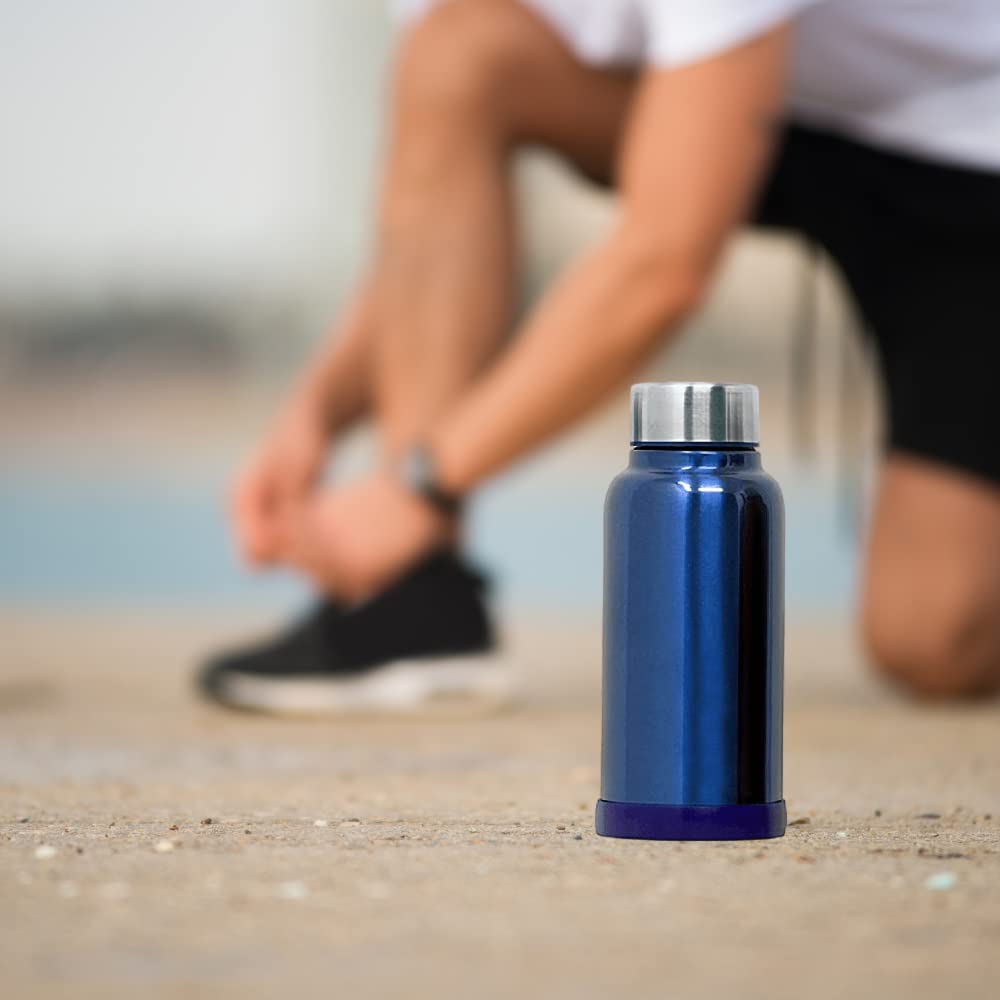 Eco Neer Style Stainless Steel Water Bottle, 500ml - Sleek & Stylish Design, Leakproof, BPA-Free, and Lightweight (Blue)