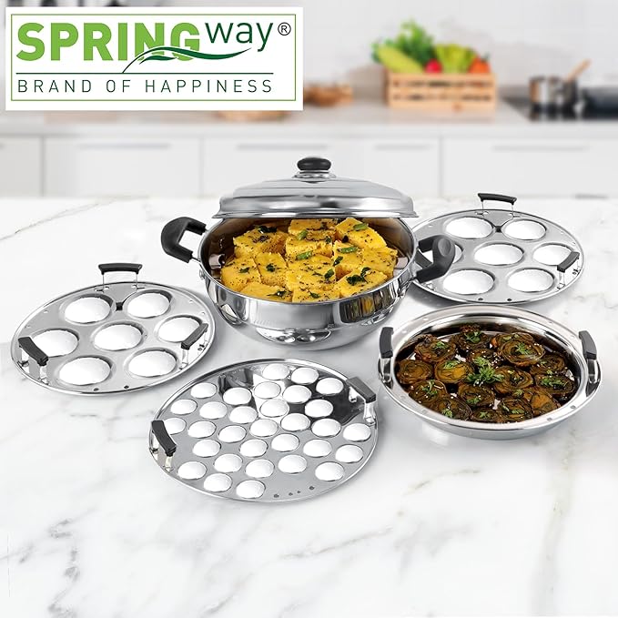 SS Cook N Steam Multi Kadai 6-Piece Set