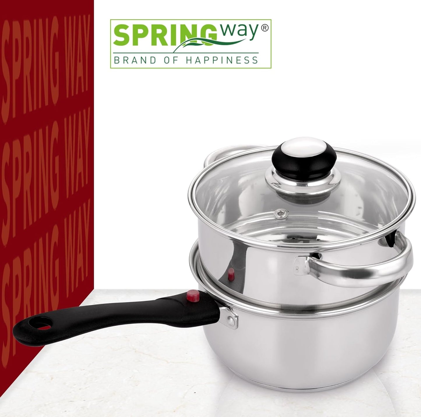 Martensite Triply Bottom Stainless Steel Multi-Purpose Steamer/Sauce Pan, 18CM (2 in 1) | Vegetable, Momos & Modak Steamer, Tea & Milk Pan