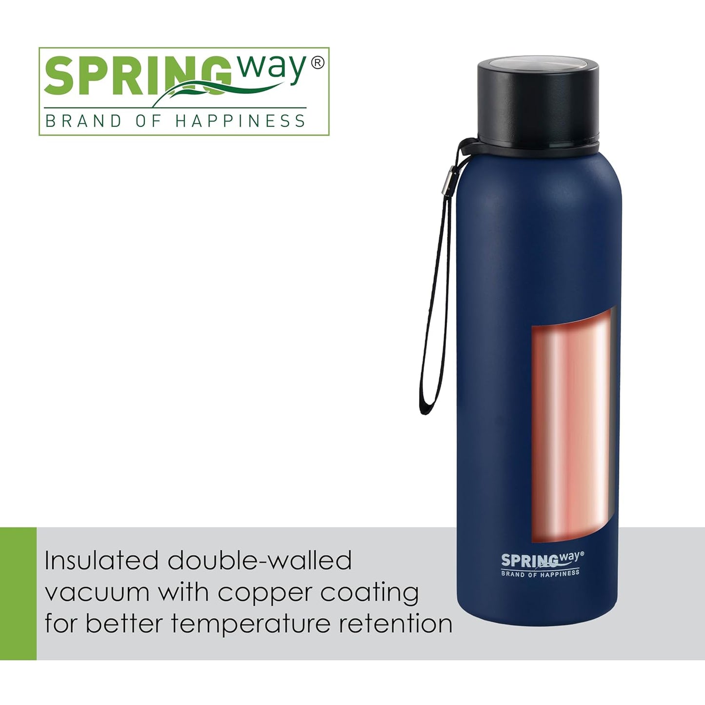 Hydro Hike Stainless Steel Vacuum Insulated Thermos Bottle, 700ml - Durable, Leakproof (Royal Blue)