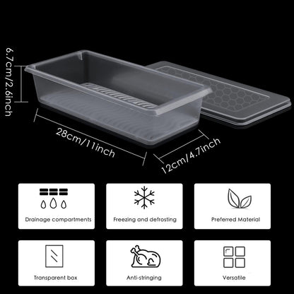 6-Set Fridge Storage Containers with Removable Drain Plate