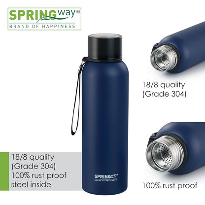 Hydro Hike Stainless Steel Vacuum Insulated Thermos Bottle, 700ml - Durable, Leakproof (Royal Blue)