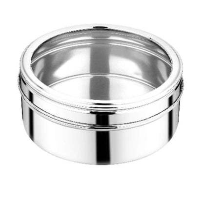 Stainless Steel Round Shape Puri Dabba/Storage Containers - Set of 6