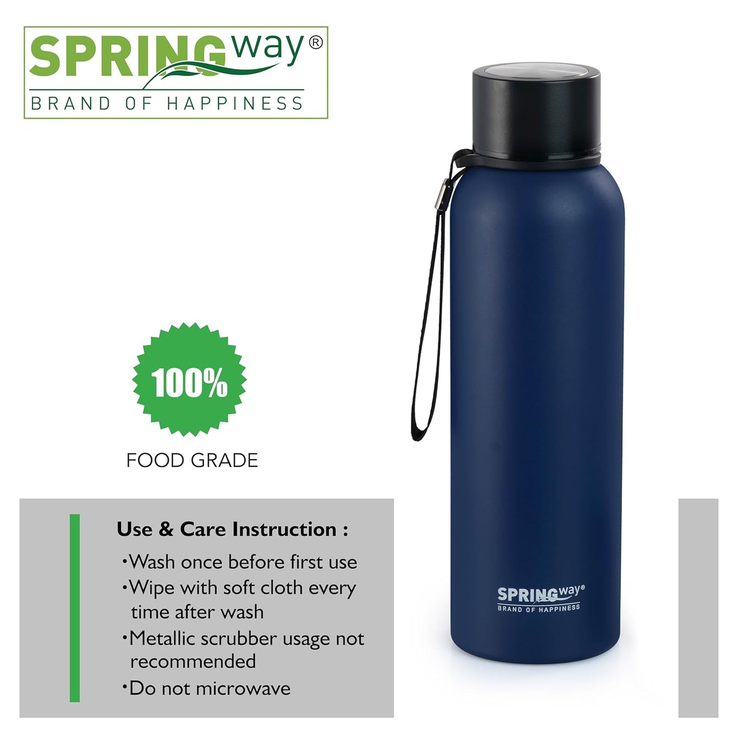 Hydro Hike Stainless Steel Vacuum Insulated Thermos Bottle, 700ml - Durable, Leakproof (Royal Blue)