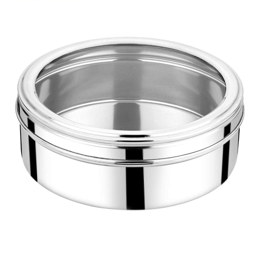 Stainless Steel Round Shape Puri Dabba/Storage Containers - Set of 6