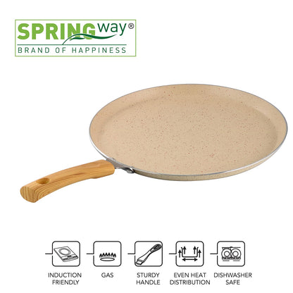 Chefs Choice Edition Non-Stick Dosa Tawa Granite Finish (28cm) -Superior Heat Distribution - ( BEIGE )