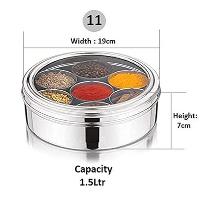 Swaad Stainless Steel Masala Dabba - 7 Containers